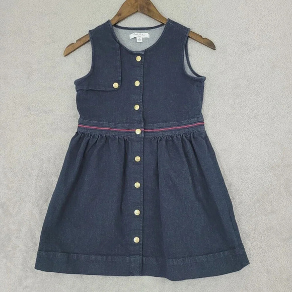 Brooks Brothers Fleece Denim Button-Front Dress Size 12 Kids 100% Cotton 20CT - Picture 1 of 7